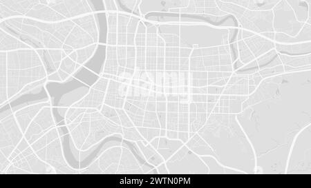 Carte de Taipei, Taiwan. Carte de ville couleur en niveaux de gris, carte de rue vectorielle avec des routes et des rivières. Illustration de Vecteur