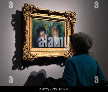 Milan, . 18 mars 2024. Milan, Italie présentation de l'exposition Cézanne/Renoir avec des chefs-d'œuvre du Musée de l'Orangerie et du Musée d'Orsay au Palazzo Reale dans la photo:location exposition avec œuvres et crédit public : Agence photo indépendante/Alamy Live News Banque D'Images