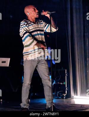 Danemark. 18 mars 2024. Le rappeur, chanteur et producteur britannique Tricky sur scène à Vega à Copenhague lundi 18 mars 2024. (Photo : Torben Christensen/Ritzau Scanpix) crédit : Ritzau/Alamy Live News Banque D'Images