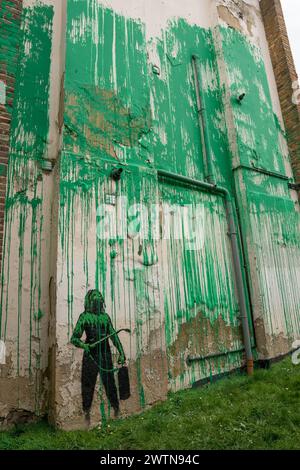 Banksy Tree mural Hornsey Road Finsbury Park Londres 18 mars 2024 Banque D'Images
