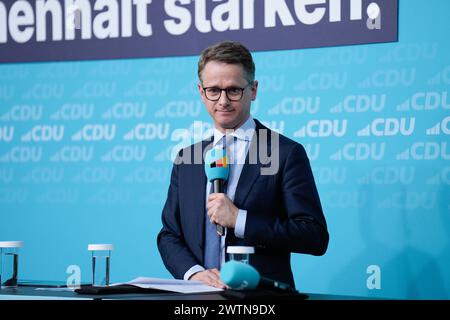 Carsten Linnemann, Veranstaltung der CDU Veranstaltung der CDU Deutschlands im Konrad-Adenauer-Haus mit dem Thema Chancenland Deutschland Integration gemeinsam gestalten, Zusammenhalt stärken. Carsten Linnemann, Stellvertretender Vorsitzender Berlin Berlin GER Banque D'Images