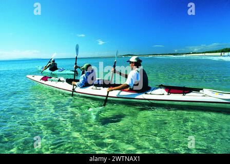 Australie ; australien ; Queensland ; Sunshine Coast, caloundra, Kajak, Wassersport, Strand, Meer, Küste, Banque D'Images