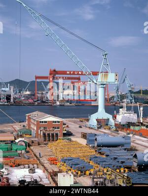 Corée du Sud. Ulsan. Chantier naval Hyundai. Banque D'Images