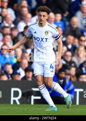 Leeds, Royaume-Uni. 17 mars 2024. Ethan Ampadu de Leeds United lors du Leeds United FC v Millwall FC SKY BET EFL Championship match à Elland Road, Leeds, Angleterre, Royaume-Uni le 17 mars 2024 Credit : Every second Media/Alamy Live News Banque D'Images