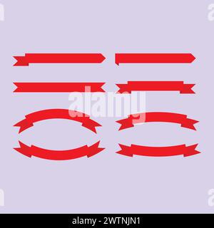 Ruban ensemble icône vecteur rubans rouges collections illustration ensembles de bannières de ruban Illustration de Vecteur