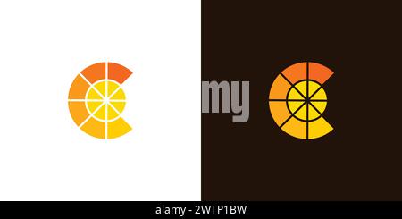 La conception du logo Orange C est unique et colorée Illustration de Vecteur