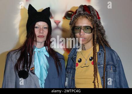 Rhian Teasdale et Lava la Rue assistent au lancement de l'exposition 'CUTE' à Somerset House à Londres. Banque D'Images