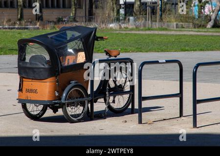 Bordeaux , France - 03 12 2024 : logo Babboe City signe et texte marque sur Curve Cargobike plusieurs vélos cargo Dog devant un magasin de vélos Banque D'Images