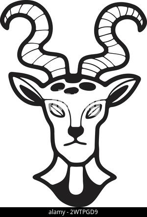Masque de zodiaque dessiné à la main dans un style plat isolé sur fond Illustration de Vecteur