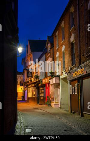 Butchers Row à l'aube. Banbury, Oxfordshire, Angleterre Banque D'Images