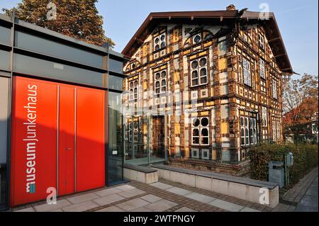 Musée et Junkerhaus, maison à colombages de Karl Junker, Lemgo, Rhénanie du Nord-Westphalie, Allemagne, Europe Banque D'Images