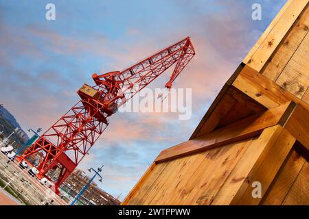 Célèbre grue appelée Carola, Bilbao, Gascogne, pays Basque, Euskadi, Euskal Herria, Espagne, Europe Banque D'Images