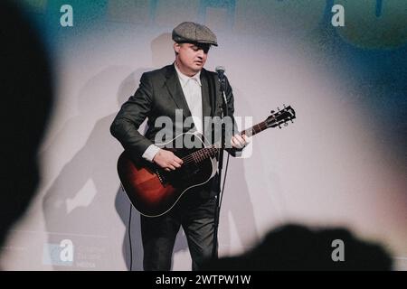 Copenhague, Danemark. 18 mars 2024. Le chanteur et compositeur anglais Pete Doherty interprète une chanson au festival du film documentaire CPH DOX à Brême à Copenhague. (Crédit photo : Gonzales photo/Alamy Live News Banque D'Images