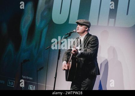 Copenhague, Danemark. 18 mars 2024. Le chanteur et compositeur anglais Pete Doherty interprète une chanson au festival du film documentaire CPH DOX à Brême à Copenhague. (Crédit photo : Gonzales photo/Alamy Live News Banque D'Images