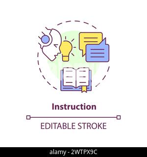 Icône de concept multicolore instruction Illustration de Vecteur