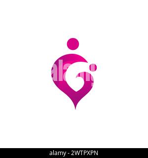 Logo G Love People. Icône lettre G. Illustration de Vecteur