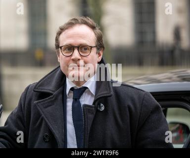 Londres, Royaume-Uni. 19 mars 2024. Tom Tugendhat, ministre de la sécurité lors d'une réunion du cabinet au 10 Downing Street London. Crédit : Ian Davidson/Alamy Live News Banque D'Images