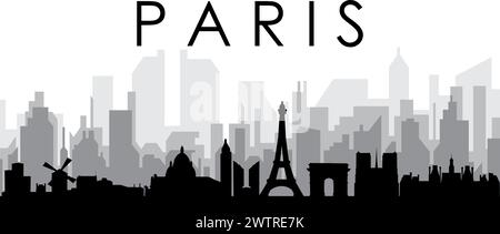 Panorama urbain de PARIS, FRANCE Illustration de Vecteur