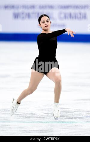 Madeline SCHIZAS (CAN), lors de la pratique féminine, aux Championnats du monde de patinage artistique de l’ISU 2024, au Centre Bell, le 18 mars 2024 à Montréal, Canada. Crédit : Raniero Corbelletti/AFLO/Alamy Live News Banque D'Images