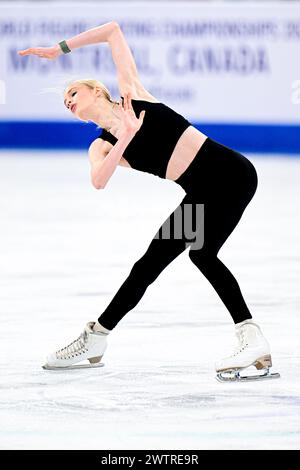 Kimmy REPOND (sui), pendant la pratique féminine, aux Championnats du monde de patinage artistique de l’ISU 2024, au Centre Bell, le 18 mars 2024 à Montréal, Canada. Crédit : Raniero Corbelletti/AFLO/Alamy Live News Banque D'Images