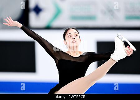 Madeline SCHIZAS (CAN), lors de la pratique féminine, aux Championnats du monde de patinage artistique de l’ISU 2024, au Centre Bell, le 18 mars 2024 à Montréal, Canada. Crédit : Raniero Corbelletti/AFLO/Alamy Live News Banque D'Images