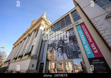 Potsdam, Allemagne. 19 mars 2024. L'exposition 'Karl Hagemeister. La nature est magnifique - les impressions saisonnières peuvent être vues au musée de Potsdam à partir du 23 mars. Trois peintures restaurées par l'important impressionniste allemand seront également exposées pour la première fois. Crédit : Jens Kalaene/dpa/ZB/dpa/Alamy Live News Banque D'Images