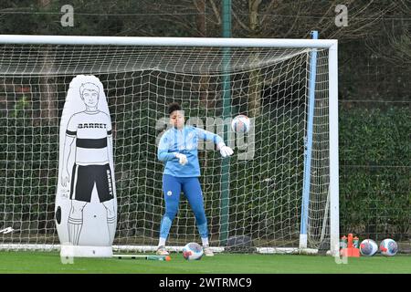 Khiara Keating de Manchester City Women, lors de la session de Manchester City Women Training au campus Etihad, Manchester, Royaume-Uni, 19 mars 2024 (photo de Cody Froggatt/News images) Banque D'Images