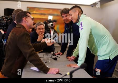 Richarlison brésilien lors d'une conférence de presse à Sopwell House, St Albans. Date de la photo : mardi 19 mars 2024. Banque D'Images