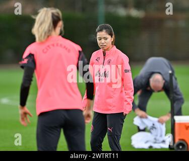 Yui Hasegawa de Manchester City Women, lors de la session de Manchester City Women Training au campus Etihad, Manchester, Royaume-Uni, le 19 mars 2024 (photo de Cody Froggatt/News images) Banque D'Images