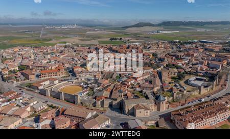 Vue aérienne panoramique d'Olmedo, Valladolid Banque D'Images