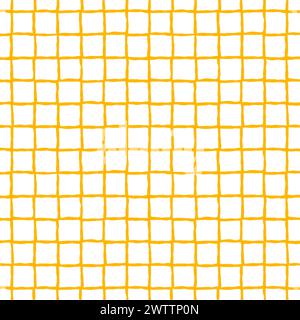 Motif sans couture des lignes de contrôle de l'encre. Vecteur ligne d'onde dessinée à la main avec stylo pour feuille de papier. Lignes orange. Répétez l'arrière-plan pour le tissu Illustration de Vecteur