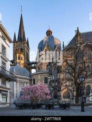 Cathédrale médiévale d'Aix-la-Chapelle, NRW, Allemagne Banque D'Images