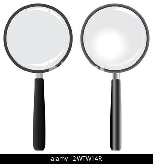 Loupe de vecteur de style réaliste et de dessin animé Illustration de Vecteur