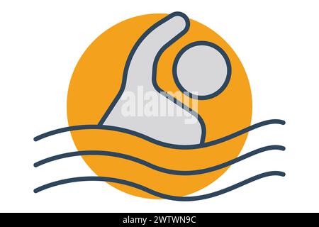 icône natation. les gens nagent. icône liée au sport, gym. style icône à ligne plate. illustration de l'élément. Illustration de Vecteur