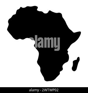 carte noire vectorielle de l'afrique sur fond blanc Illustration de Vecteur