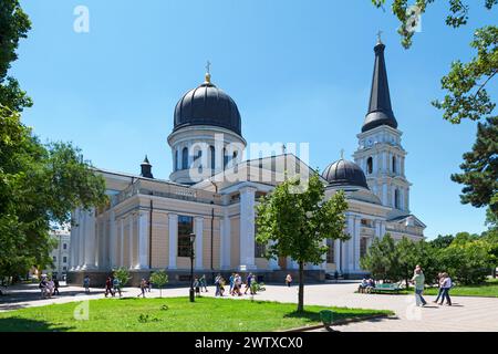 Odessa, Ukraine - 01 juillet 2018 : la cathédrale de la Transfiguration d'Odessa est la cathédrale orthodoxe dédiée à la Transfiguration et au belon du Sauveur Banque D'Images