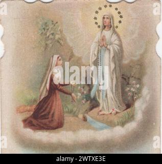 Ancienne carte sainte colorée Madonna, St Mary, Maria, Samaria Zell, Mater Dolorosa, Immaculée, Ave Maria, Rosa Mystica, Szűz Mária, Mary, Our Lady of Sorrows - autorisations de droits supplémentaires - non disponible Banque D'Images