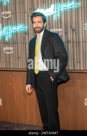 New York, États-Unis. 19 mars 2024. Jake Gyllenhaal assiste à la première « Road House » New York au Jazz au Lincoln Center de New York. (Photo de Ron Adar/SOPA images/SIPA USA) crédit : SIPA USA/Alamy Live News Banque D'Images