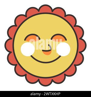 Sunny face Cartoon Vetor illustration Illustration de Vecteur