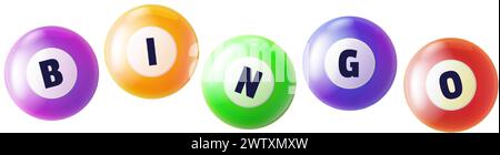 Un ensemble coloré de bingo Balls Illustration de Vecteur