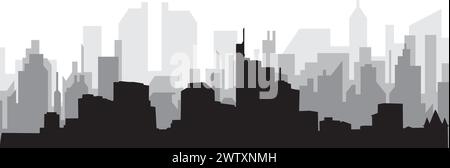 Panorama urbain de FRANCFORT, ALLEMAGNE Illustration de Vecteur