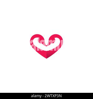 Logo Love Swan. Vecteur d'icône de cygne Illustration de Vecteur