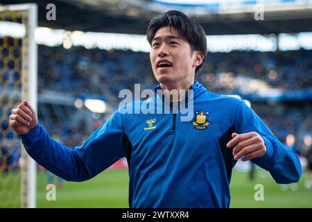 Brondby, Danemark. 17 mars 2024. Yuito Suzuki de Broendby vu avant le match de Superliga 3F entre Broendby IF et Silkeborg IF au stade de Brondby. (Crédit photo : Gonzales photo - Morten Kjaer). Banque D'Images