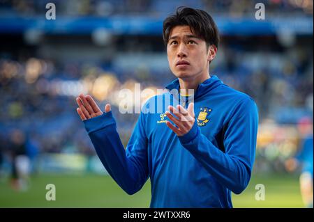 Brondby, Danemark. 17 mars 2024. Yuito Suzuki de Broendby vu avant le match de Superliga 3F entre Broendby IF et Silkeborg IF au stade de Brondby. (Crédit photo : Gonzales photo - Morten Kjaer). Banque D'Images