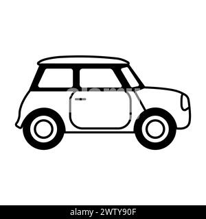 icône de voiture rétro vectorielle noire sur fond blanc Illustration de Vecteur
