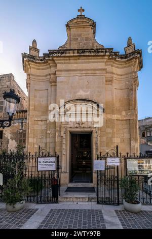 Petite église avec catacombes, Rabat, Malte, un des rares hommages à Saint Cataldus Banque D'Images