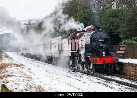 Un train à vapeur sur le East Lancs Railway Banque D'Images