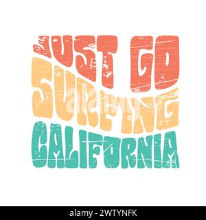 Californie Surfing Typography poster été graphique t shirt imprimé vecteur de conception Illustration de Vecteur