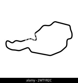 Carte simplifiée du pays de l'Autriche. Contour noir épais. Icône vectorielle simple Illustration de Vecteur