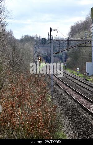 Autour du Royaume-Uni - images de la ligne de chemin de fer Preston-Wigan, près de Standish Banque D'Images